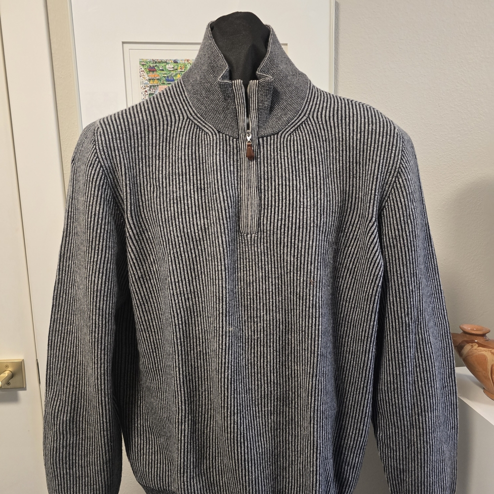 Gran Sasso Charcoal Cashmere Zip-Up Sweater